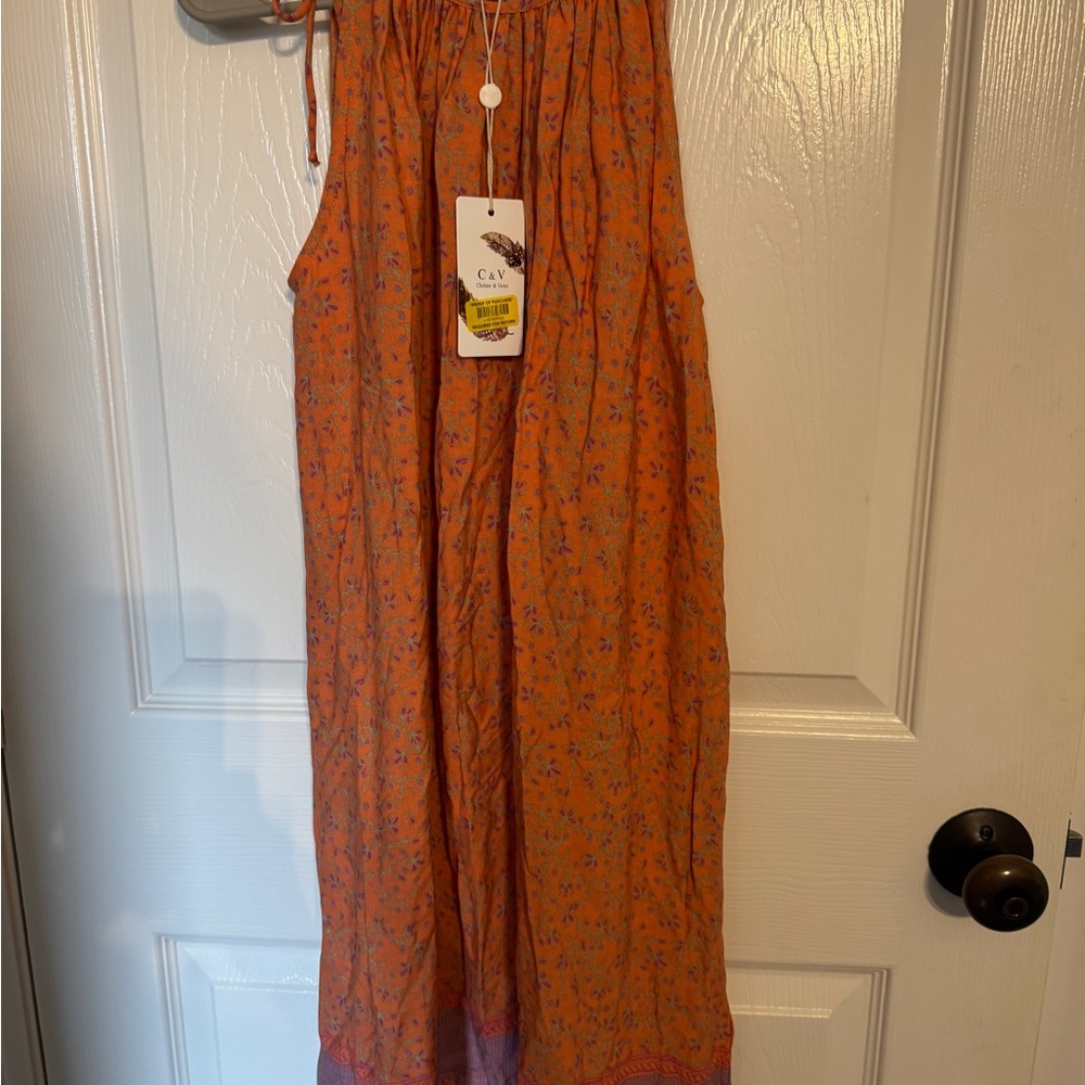 Chelsea & Violet Orange Floral Sleeveless Dress Size XS NWT